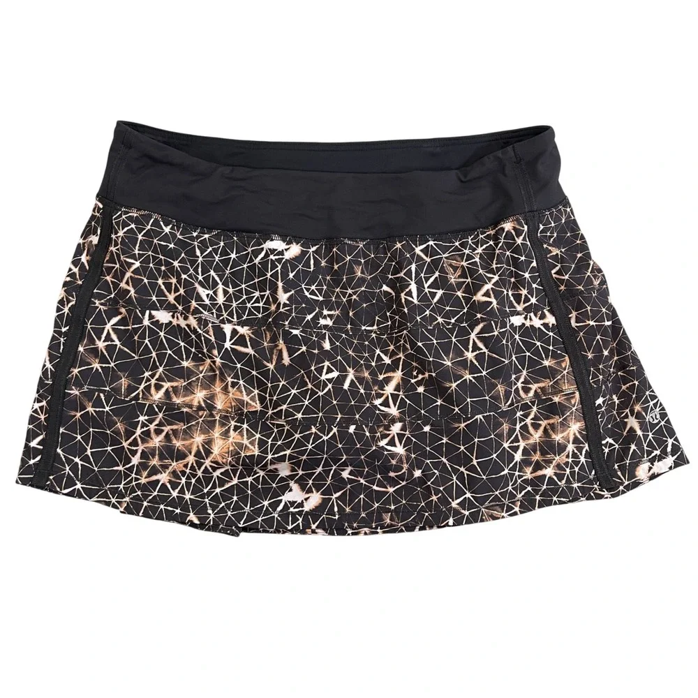 Lululemon Pace Rival Skirt II 4-Way Stretch Athletic Skort 12 Sugar Crush Black